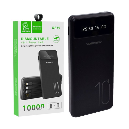 Denmen Power Bank DP19 with 2 USB Ports 2.1A 10000mAh Black